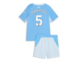 Manchester City Elliot Anderson #5 Replika Hemmatröja Barn 2026-27 Kortärmad (+ Korta byxor)
